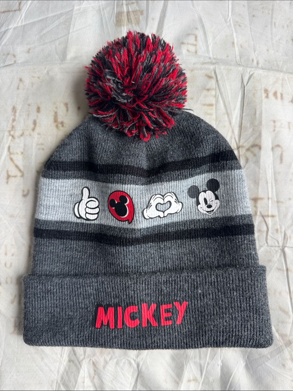 Mickey Beanie hat with pom, winter hat